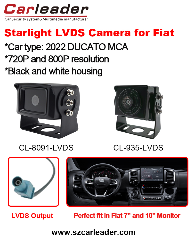 كاميرا الرؤية الخلفية للسيارة Carleader LVDS مناسبة لشركة فيات دوكاتو