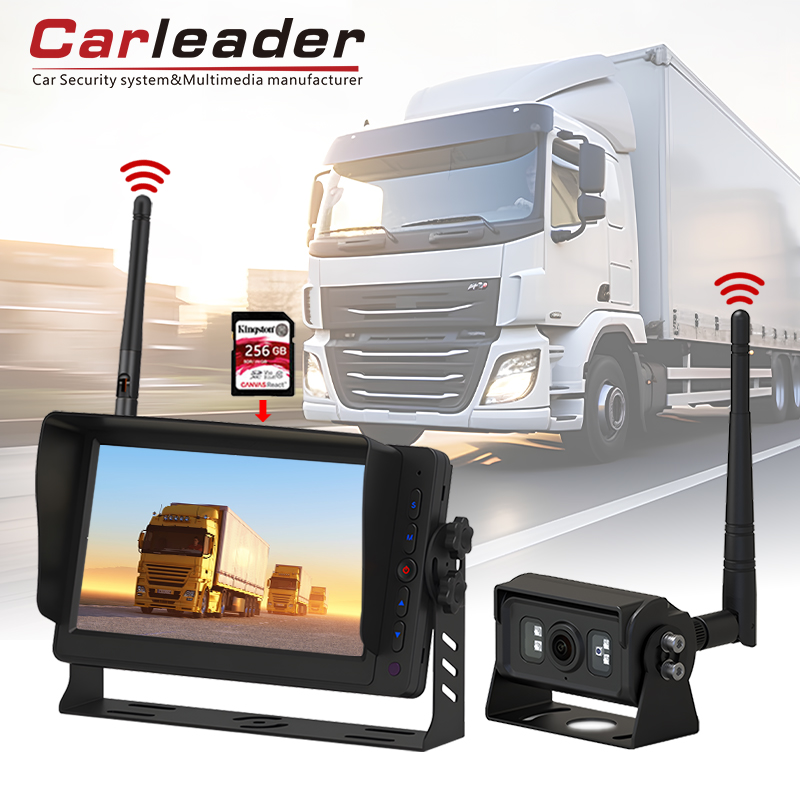 Carleader 7 Inch DVR تسجيل نظام مراقبة لاسلكي رقمي 2.4 جيجا هرتز ---- تأمين سلامة القيادة الخاصة بك