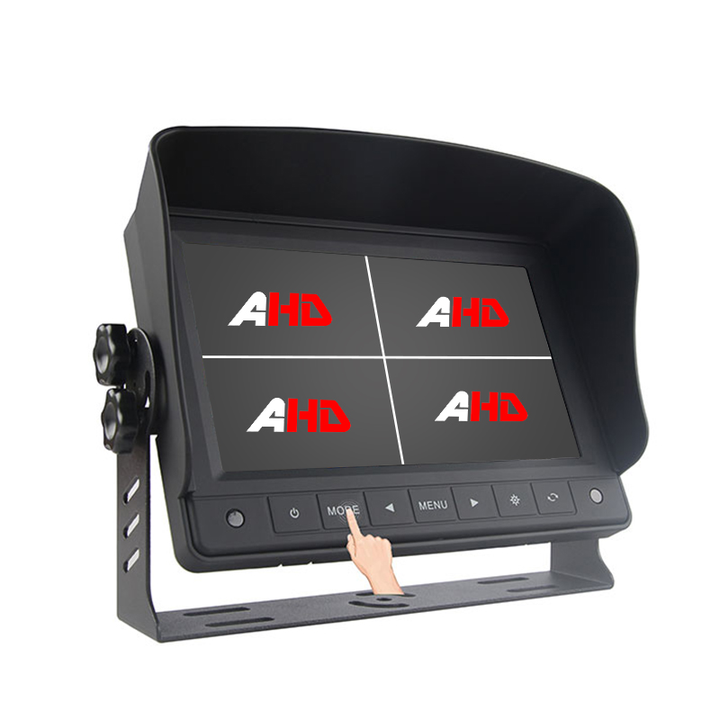 شاشة Carleader مقاس 7 بوصات رباعية سبليت وأزرار تعمل باللمس وشاشة AHD
