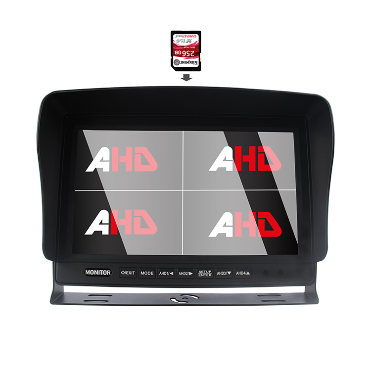 شاشة سيارة Carleader مقاس 10.1 بوصة بتقنية AHD رباعية سبليت وSD DVR للمركبة