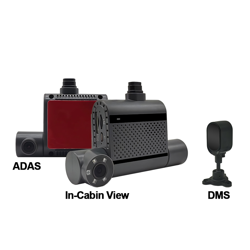 3CH ADAS + DMS عدسة مزدوجة AI Dash Camera 4G + GPS + WIFI Module