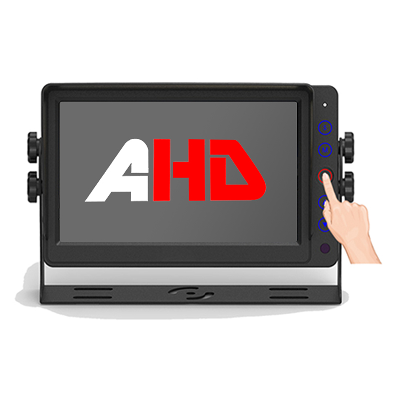 شاشة مراقبة للمركبات التجارية مقاس 7 بوصات مع مدخلات فيديو AHD وجهاز تحكم عن بعد