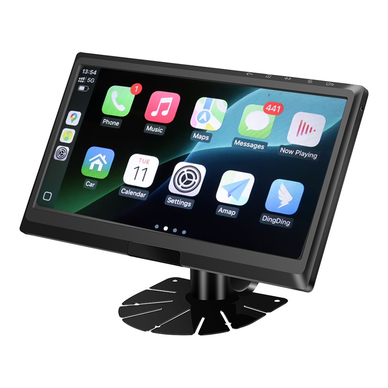 شاشة مركبة بمدخل إشارة IPS AHD مقاس 9 بوصة تدعم الوسائط المتعددة CarPlay